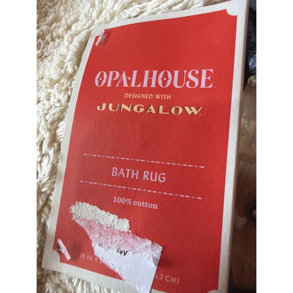 Opalhouse Jungalow Off-White XOXO Geometric Tufted Cotton Bath Rug 18x30 NEW